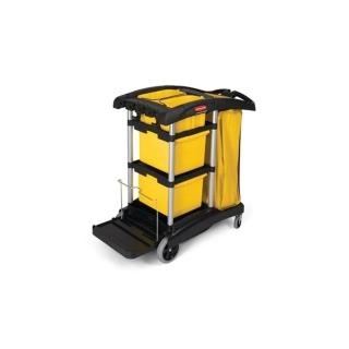【Rubbermaid】大容量清潔推車-帶儲存桶(FG9T7300BLA)