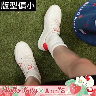 【Ann’S】Ann’S X Sanrio三麗鷗 HELLO KITTY聯名側邊刺繡大蝴蝶結 免綁鞋帶超軟小白鞋德訓鞋(白)