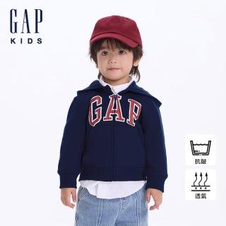 【GAP】兒童裝 Logo印花連帽外套-海軍藍(646082)