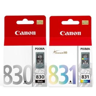 【Canon】官方直營 1黑1彩墨匣組★PG-830+CL-831 組合(iP1880/iP1980/MP145/MP198/MX308/MX318)