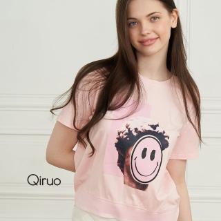 【Qiruo 奇若名品】春夏專櫃 笑臉造型上衣2315A 少女夢想粉色系(M-2XL)