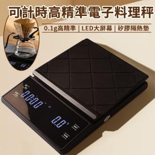 【Teful】家用手沖咖啡電子秤 高精度自動計時小型烘焙秤 LED觸控稱重克秤 廚房食品料理秤(非供交易使用)