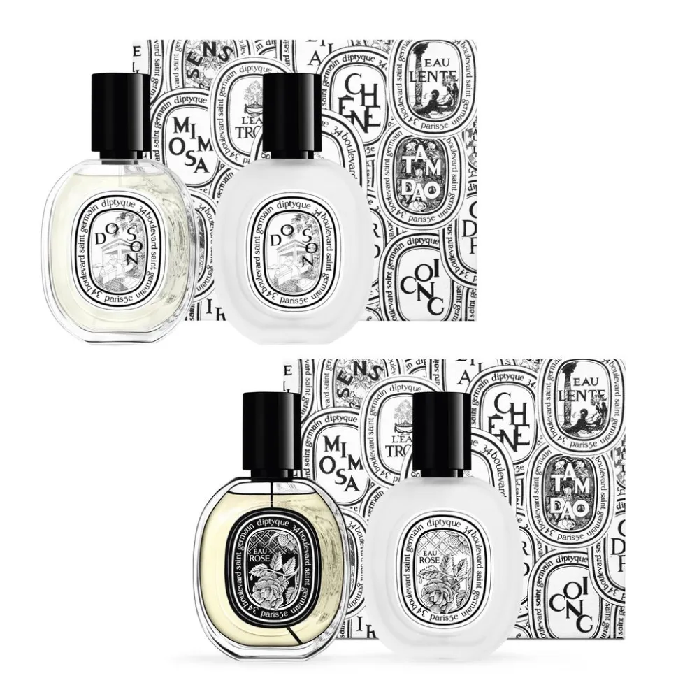 【Diptyque】玫瑰之水/杜桑香氛禮盒 淡香精/淡香水30ml+髮香噴霧30ml(國際航空版)
