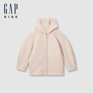 【GAP】兒童裝 Logo連帽外套 空氣三明治系列-米粉色(642633)