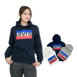 【LEVIS】青年版 帽T 法國旗 長袖 刷毛 連帽 經典款 上衣 情侶裝 平輸品(帽T 7669ES3)