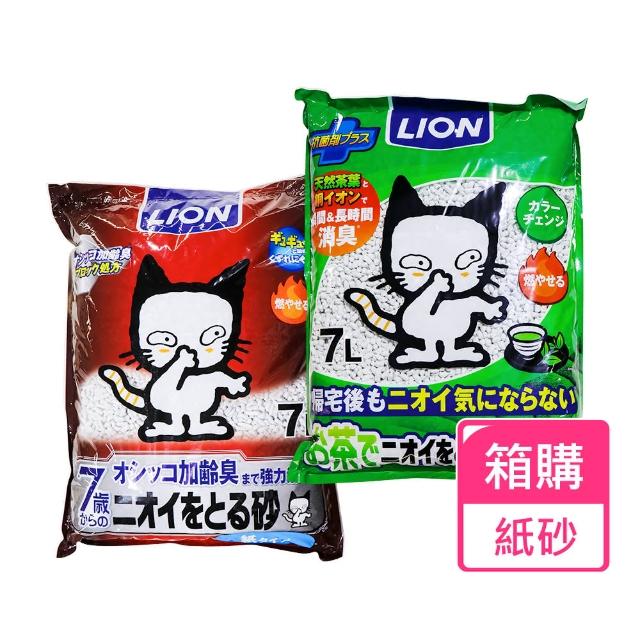 【LION 獅王】強效除臭貓砂/紙砂 7L 箱購