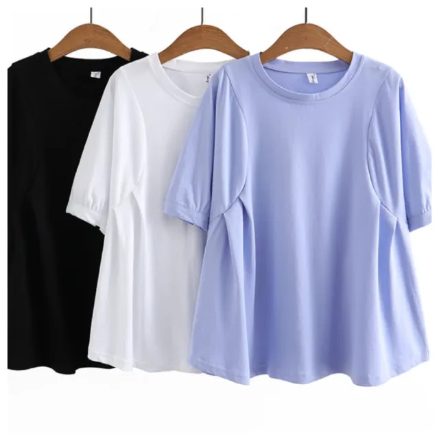【ASister 小姊姊】momo限定★大尺碼純棉上衣☆Plus+純色T恤/娃娃裝(4款 XL-4XL #Flagship0015)