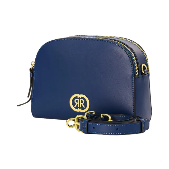 【Cerruti 1881】義大利原裝進口 頂級小牛皮肩背包側背包(深藍色 CEBA06619M)