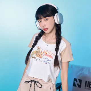 【MAJOR MADE】超市蘿蔔兔接袖短版T(短袖上衣/大學T/圖案T)