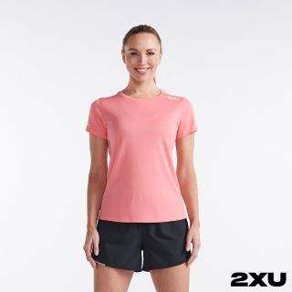 【2XU】女 Aero運動短袖上衣(蜜桃粉/反光白)