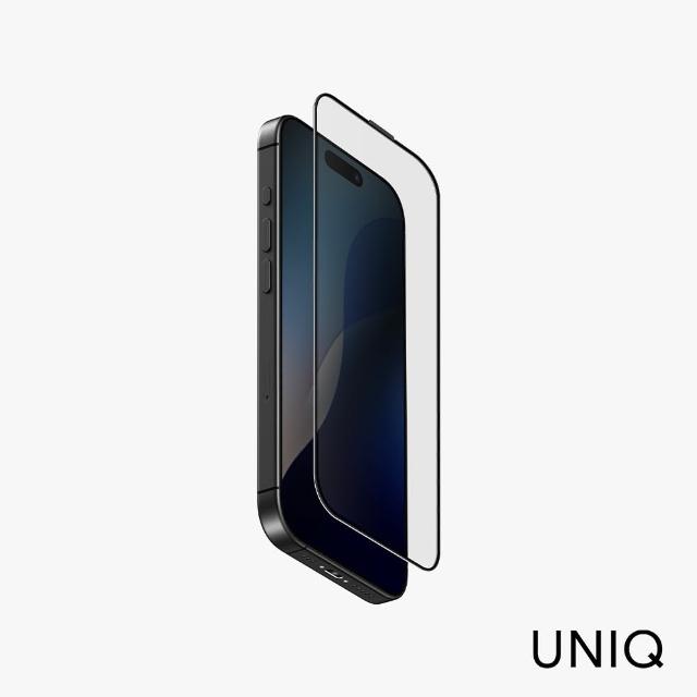 【UNIQ】iPhone 16 Pro 6.3吋 OPTIX Vivid滿版高清透9H玻璃保護貼-黑邊透明