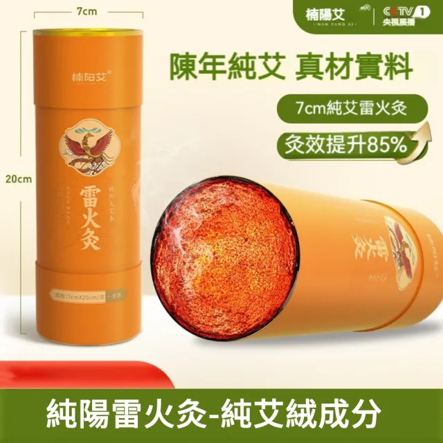 【楠陽艾】買1送1 雷火灸艾條7cm加粗加藥十年特大號(艾灸 艾柱 無無煙艾柱 無煙艾灸)