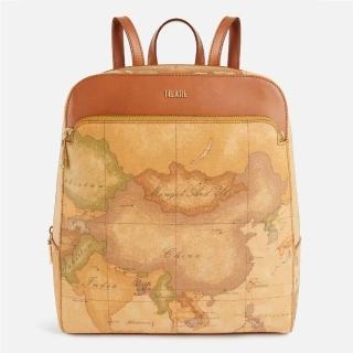 【Alviero Martini】義大利地圖包 經典方型後揹包26cm(地圖黃)