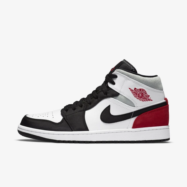 NIKE 耐吉 Air Jordan 1 Mid SE 男 休閒鞋 經典 喬丹 AJ1 中筒 白黑紅(852542-100)