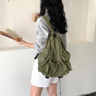 【LEESA】水桶包\韓國包包\大學生揹包\工裝包\大容量\抽繩包\雙肩包\輕便包包\休閒包包\書包\後