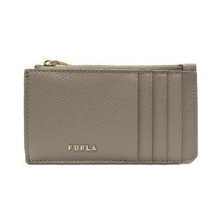 【FURLA 芙拉】WP00414 法國經典防刮牛皮金扣拉鍊名片夾零錢包(灰色)