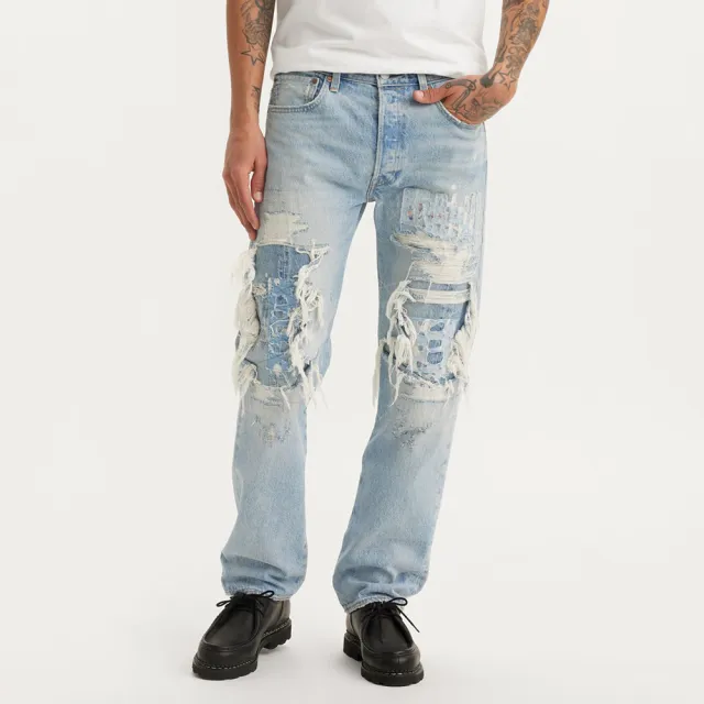 【LEVIS】男款 501 Original中腰直筒丹寧牛仔褲 / 破壞加工 熱賣單品 00501-3599