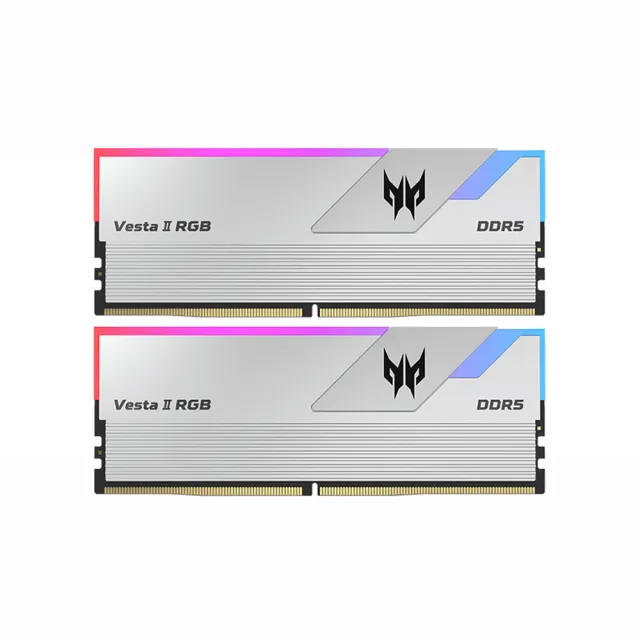 【Acer 宏碁】Vesta2 DDR5-6800 32G 銀 RGB 超頻桌上型記憶體(16*2 CL34)