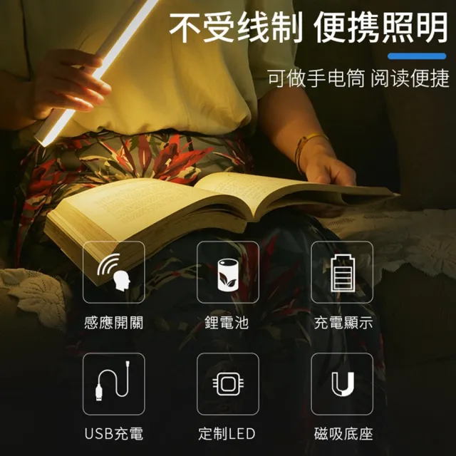 【聚美照明】感應燈 磁吸人體感應燈 白/暖光50cm（磁吸+感應+長亮+可調光）(衣櫃燈/LED感應燈)
