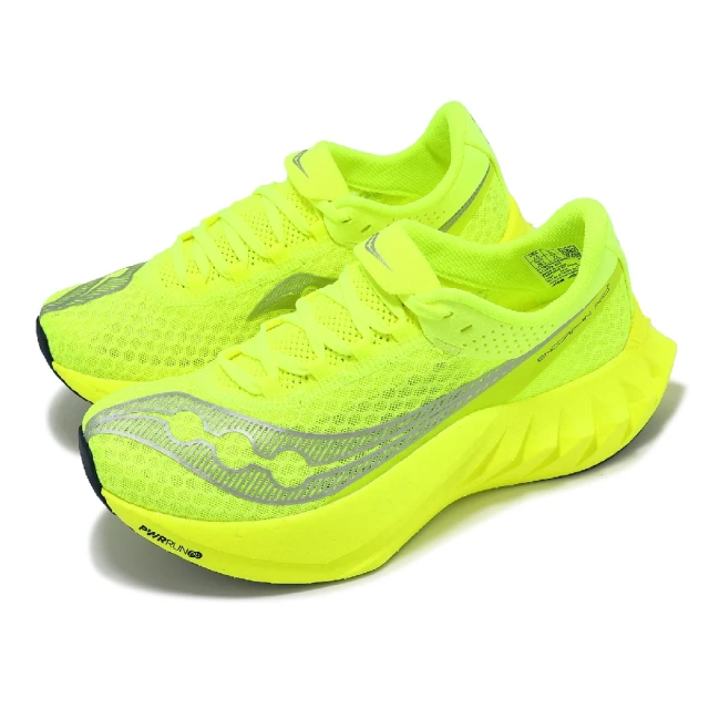 SAUCONY 索康尼 競速跑鞋 Endorphin Pro 4 女鞋 螢光綠 回彈 雙密度 碳板 運動鞋 索康尼(S10939223)