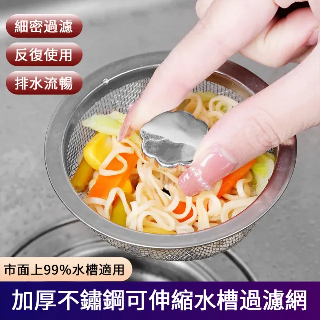 【茉家】好清洗不易卡渣不鏽鋼水槽過濾網(3入)