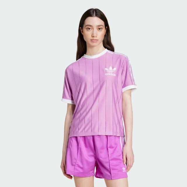 【adidas 愛迪達】短袖上衣 女款 運動 三葉草 3 S PNST TEE 粉 IY7226