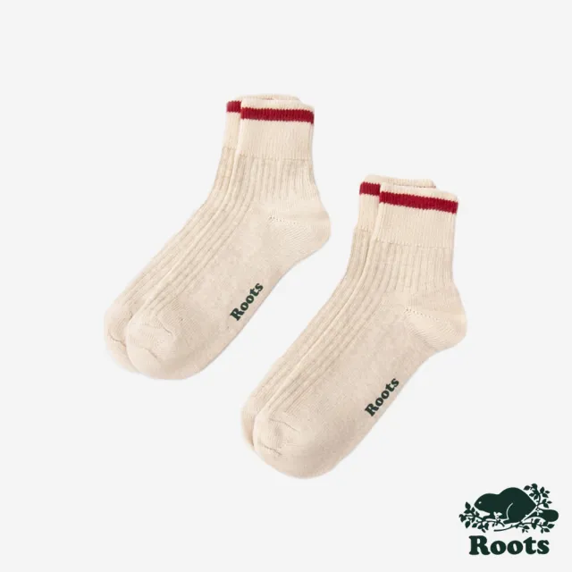 【Roots】Roots 配件- COTTON CABIN 踝襪-2入組(燕麥色)