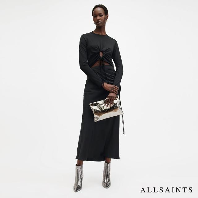 【ALLSAINTS】XYLIA 人造絲修身長袖上衣 W053JB(修身版型)