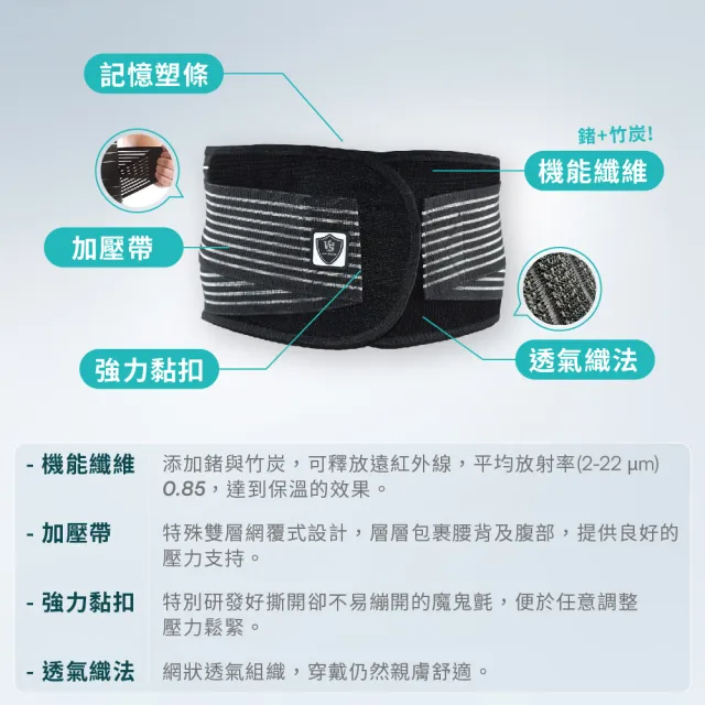 【Vital Salveo 紗比優】醫療級9吋專業護腰(大尺碼/可調式/有效支撐/舒緩腰痛/透氣不悶熱/防護鍺)