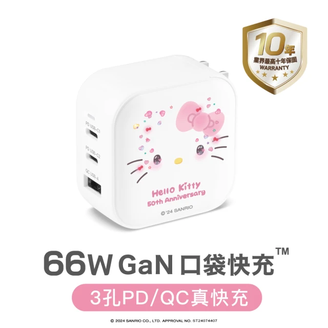 Maktar 66W GaN Hello Kitty50週年聯名口袋快充(贈Hello Kitty聯名收納袋)