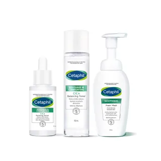 【Cetaphil 舒特膚】官方直營 舒新潔面泡泡 200ml+舒新雪潤安撫水150ml+舒新雪潤B5修護精華 30ml(自修精華)