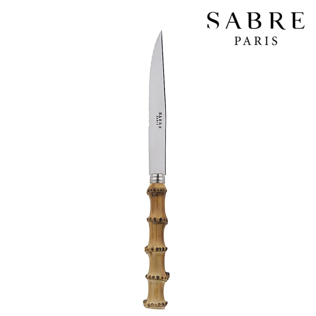 Sabre Paris Panda竹系列-不鏽鋼鋸齒牛排刀-淺色竹