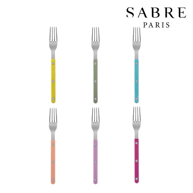 Sabre Paris Bistrot小酒館經典純色-亮面不鏽鋼主餐叉(多色任選)