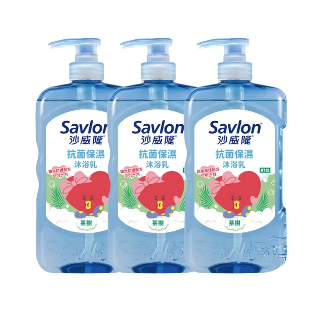 【Savlon 沙威隆】抗菌保濕沐浴乳850gx 3入組(BT21/官方直營)