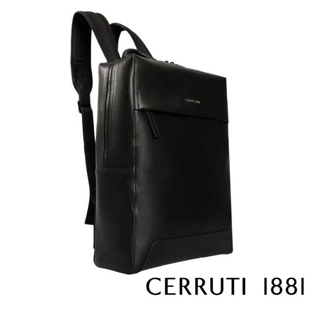 Cerruti 1881 義大利頂級小牛皮後背包(黑色 CEZA06761M)