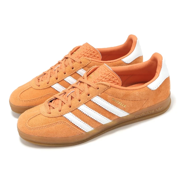 adidas 愛迪達 休閒鞋 Gazelle Indoor W 女鞋 日落橘 白 膠底 復古 三條紋 愛迪達(JI2586)