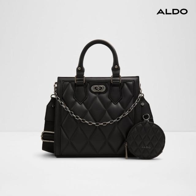 【ALDO】雙11★NAMARI-時尚經典的菱格紋設計手提包(黑色)