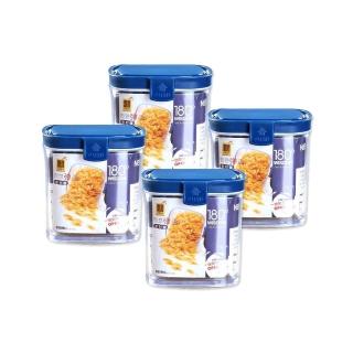 【YOLE 悠樂居】彈蓋易開密封保鮮罐-方形500ml-4入(保鮮盒 密封盒 零食罐 乾糧罐 儲存罐)