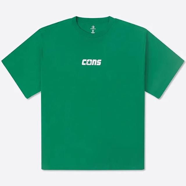 【CONVERSE】短袖上衣 男款 運動 ONE STAR TEE 綠 10026573-A03