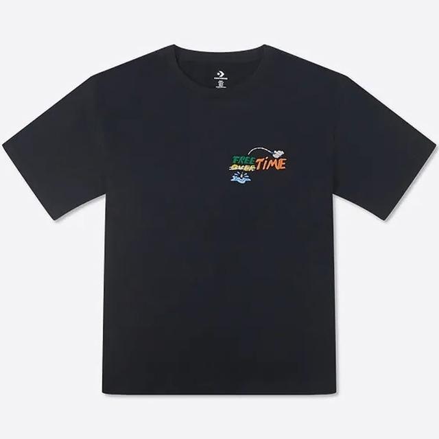 【CONVERSE】短袖上衣 男款 運動 SUMMER FISHING TEE 黑 10027222-A03