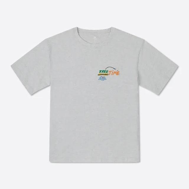 【CONVERSE】短袖上衣 男款 運動 SUMMER FISHING TEE 灰 10027222-A02