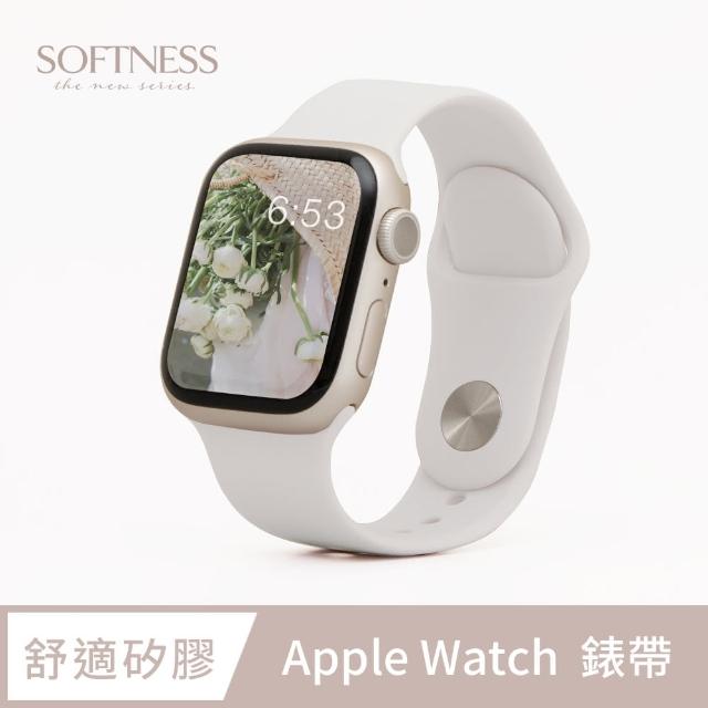 【General】Apple Watch 錶帶 SE2 / SE 簡約舒適防水矽膠壓扣運動錶帶(北歐白)