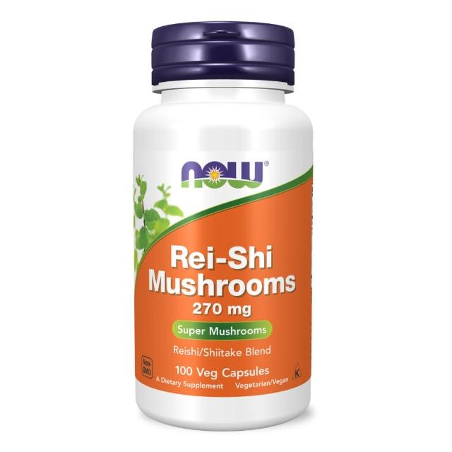 即期品【NOW Foods】靈芝蘑菇濃縮膠囊x1瓶(100顆/瓶-效期至2025/2/28)