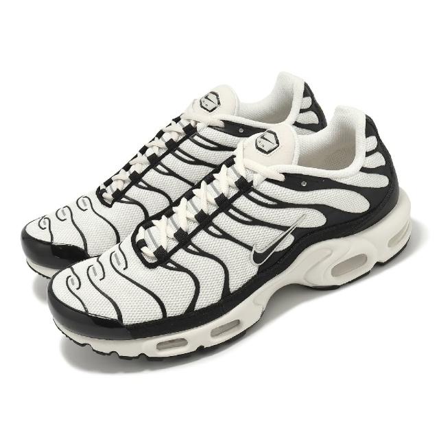 【NIKE 耐吉】休閒鞋 Air Max Plus Ess+ 男鞋 女鞋 白 黑 氣墊 緩衝 復古 情侶鞋(FV6264-001)