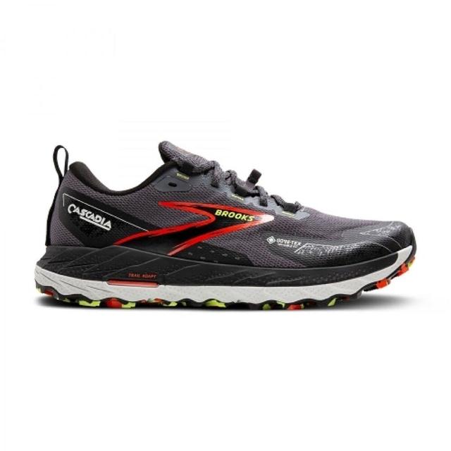 【BROOKS】Cascadia 18 GTX 男 慢跑鞋 運動 越野 避震緩衝象限 黑紅(1104271D016)