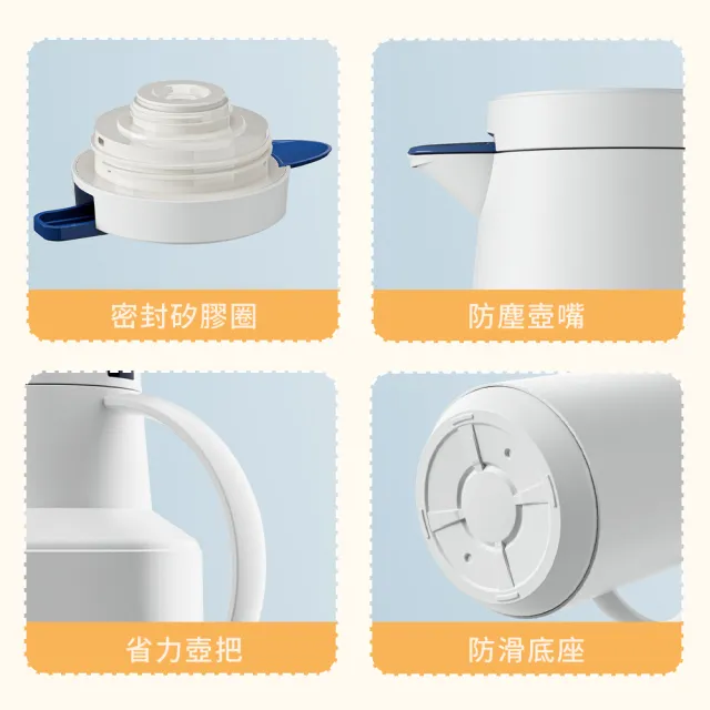 【SUNORO】頂級真空保溫壺 玻璃內膽家用暖水壺 熱水壺 悶燒壺 咖啡衝泡壺1.5L