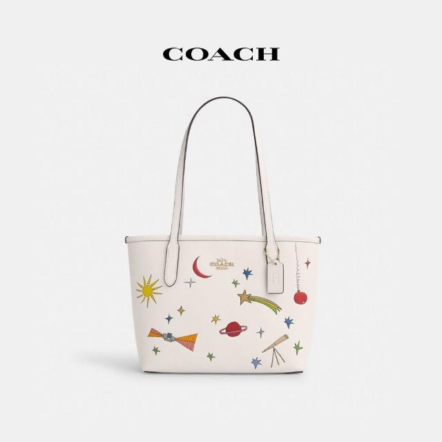 【COACH蔻馳官方直營】CITY小號托特手袋COACH X OBSERVED BY US-IM/粉筆白色 混合色(CU387)