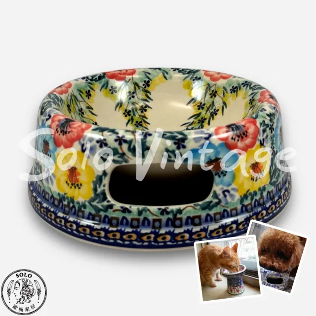 【SOLO 波蘭陶】波蘭製 Manufaktura 波蘭陶 17cm 寵物碗 圓形厚底碗 貓咪/中/小型犬適用（其他規格）
