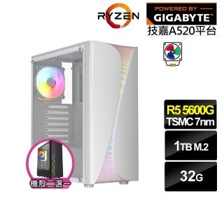 【技嘉平台】R5六核{宣花斧N2DC}文書電腦(R5-5600G/A520/32G/1TB)