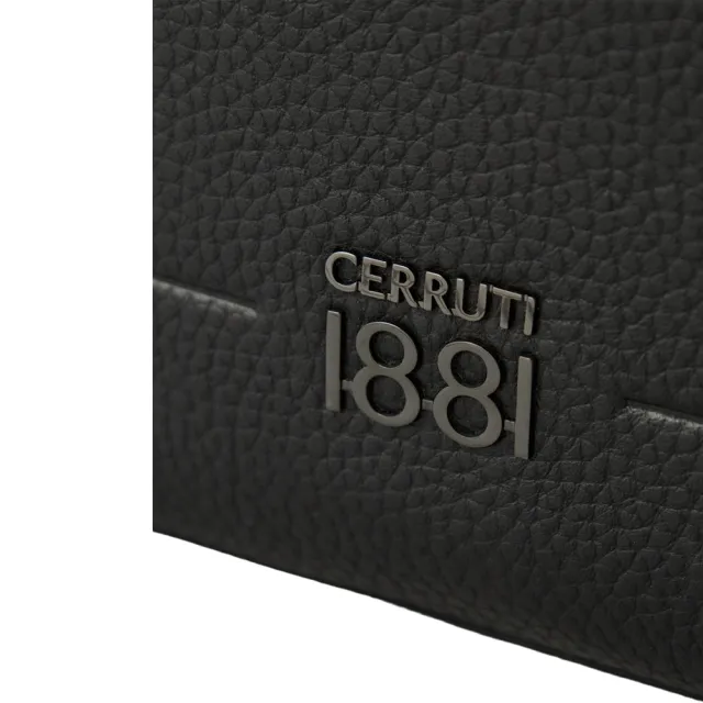 【Cerruti 1881】限量2折 義大利頂級小牛皮肩背包側背包 全新專櫃展示品(黑色 CEBO06824M)